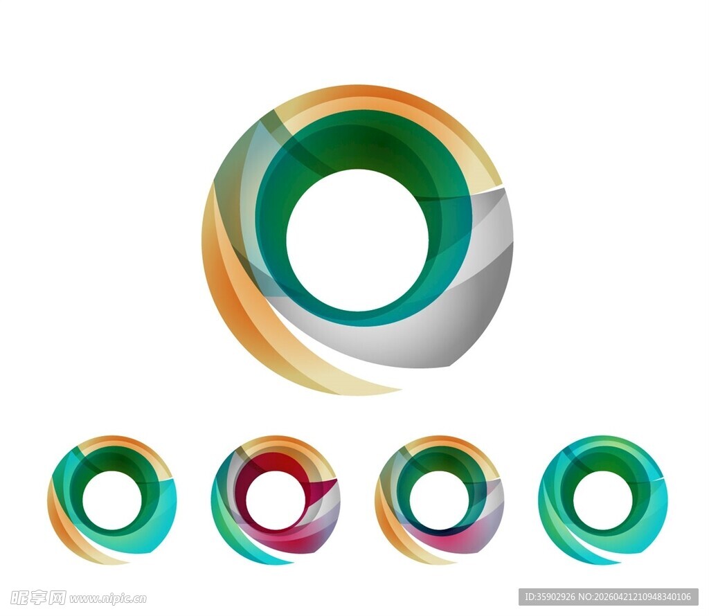 多彩环形图案设计元素