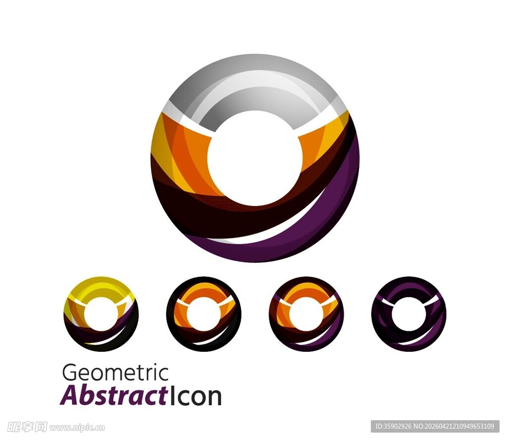 几何抽象环形标志设计