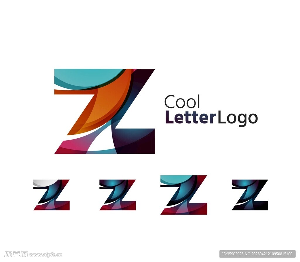 多彩字母Z标志设计