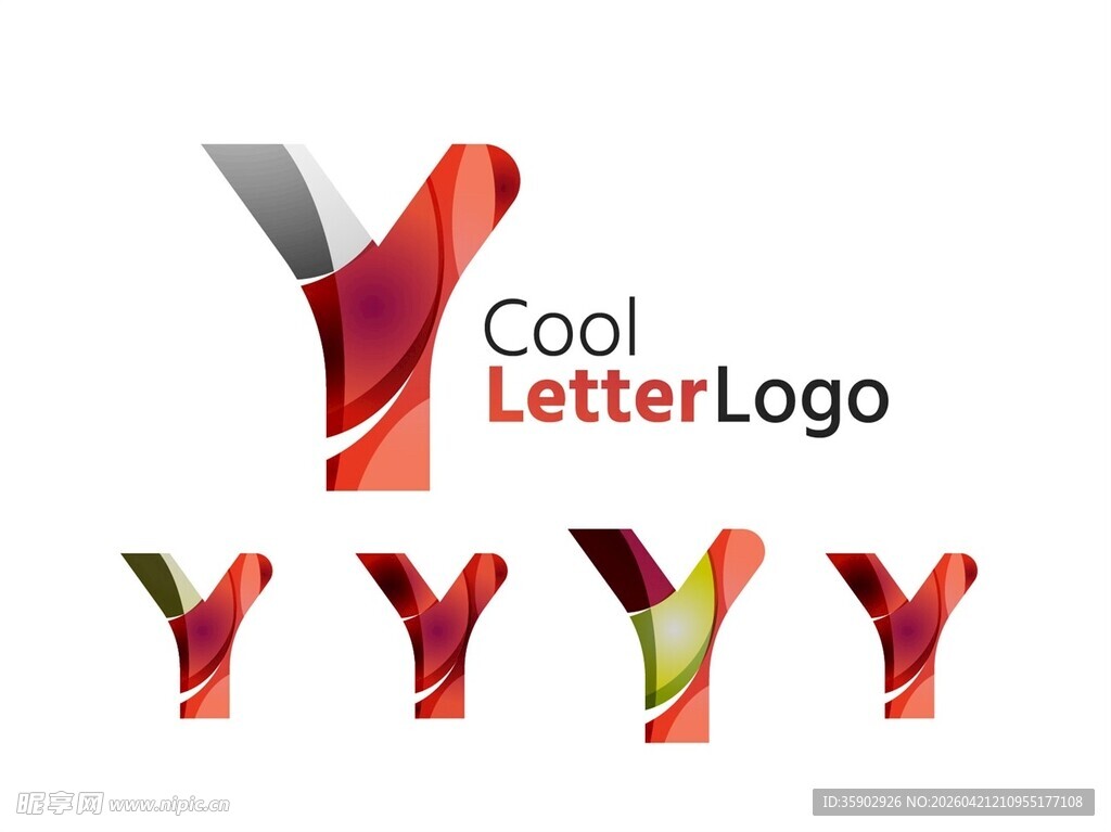多彩字母Y创意标志设计