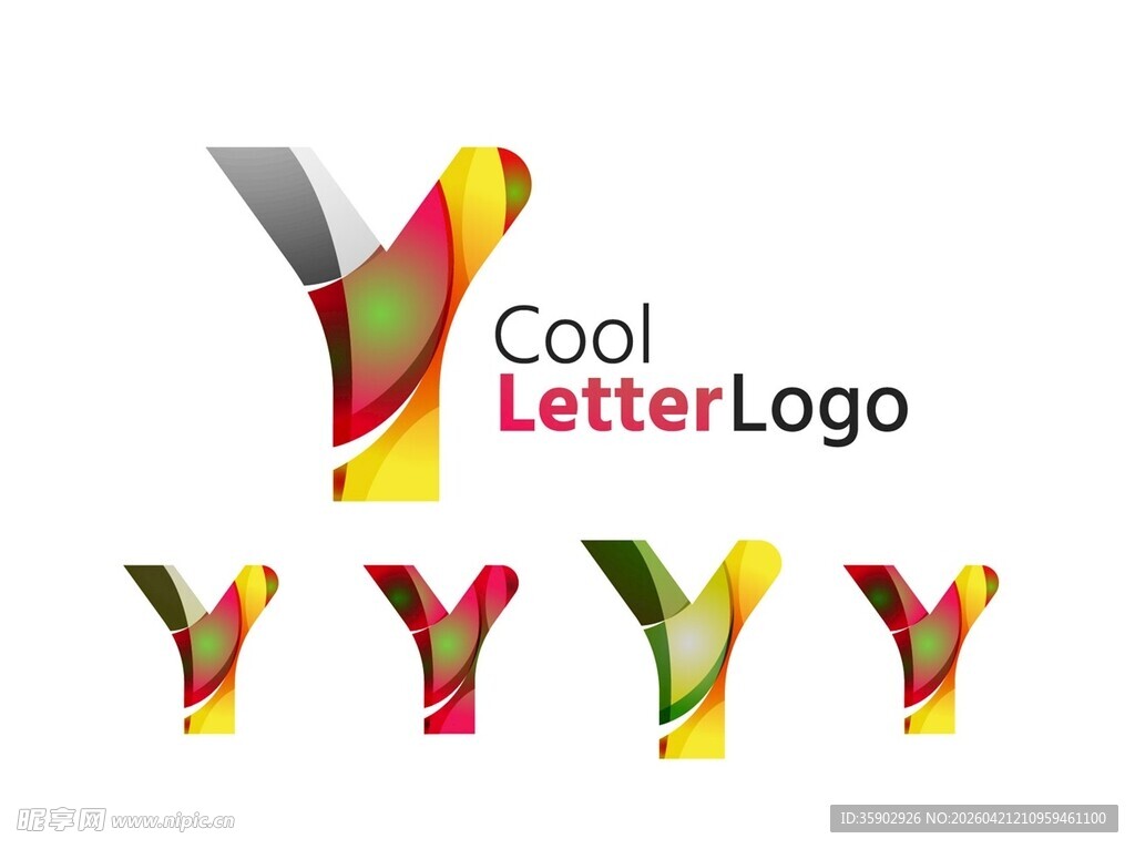 多彩字母Y创意标志设计