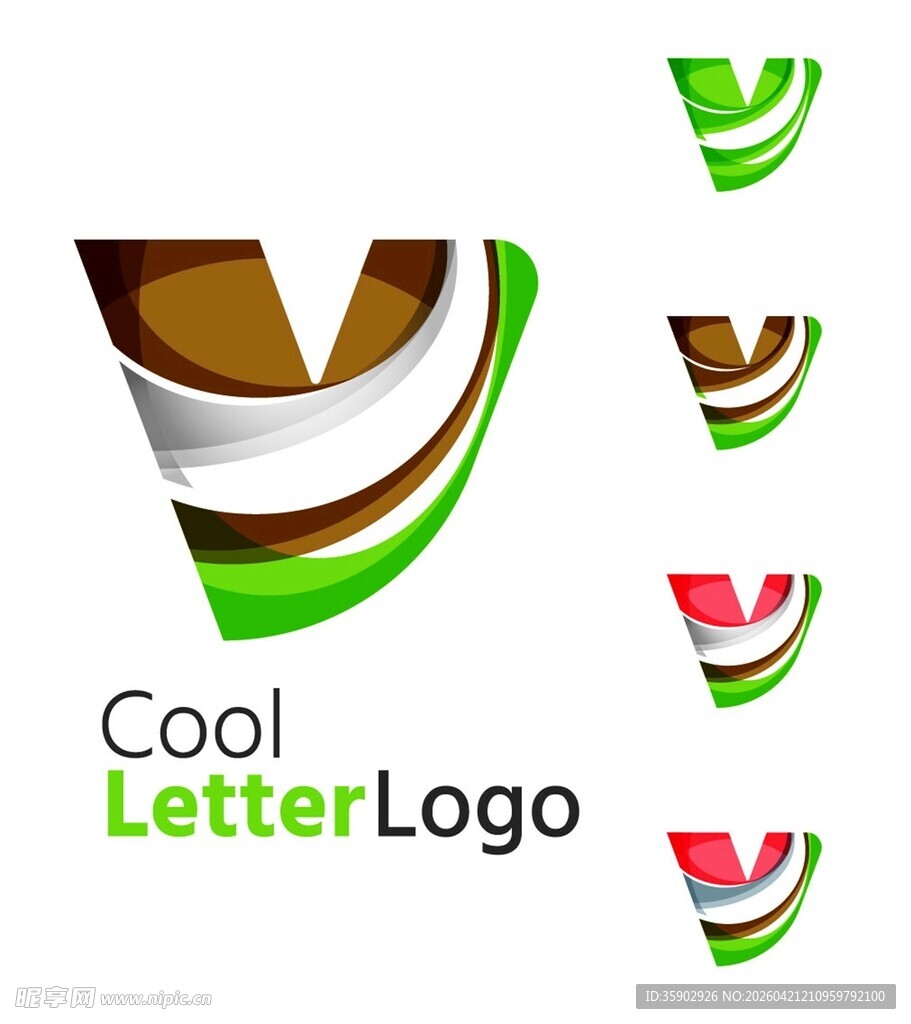 酷炫字母V标志设计