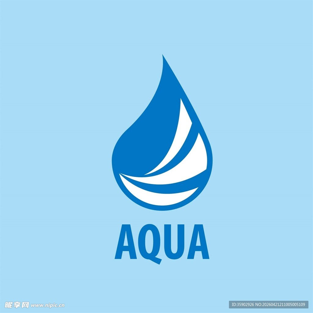蓝色水滴AQUA标志