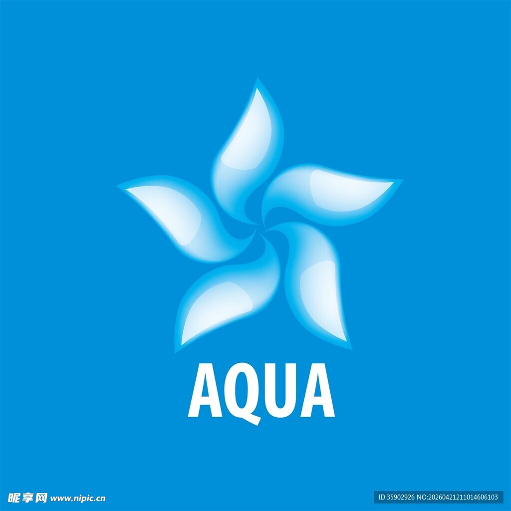 AQUA蓝色星形标志设计