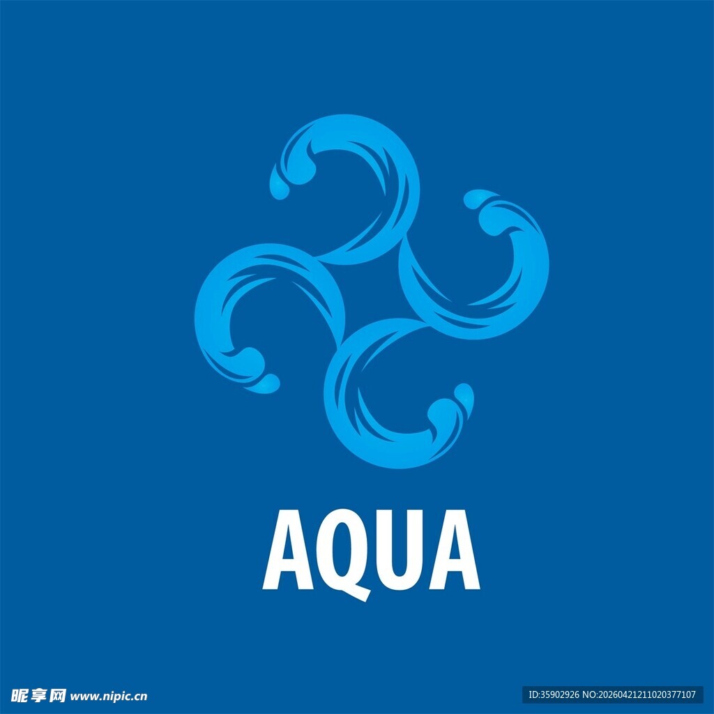 蓝色水波AQUA标志