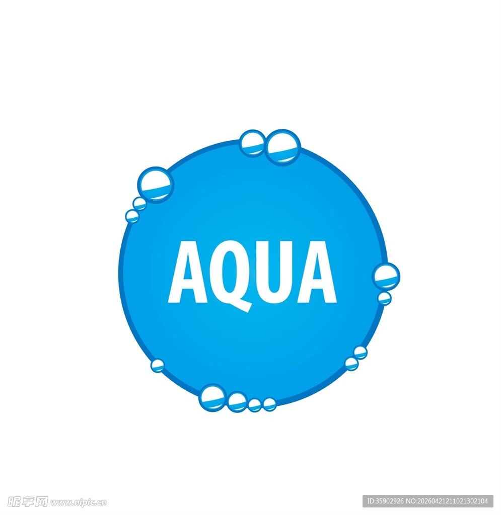 蓝色圆形AQUA标志