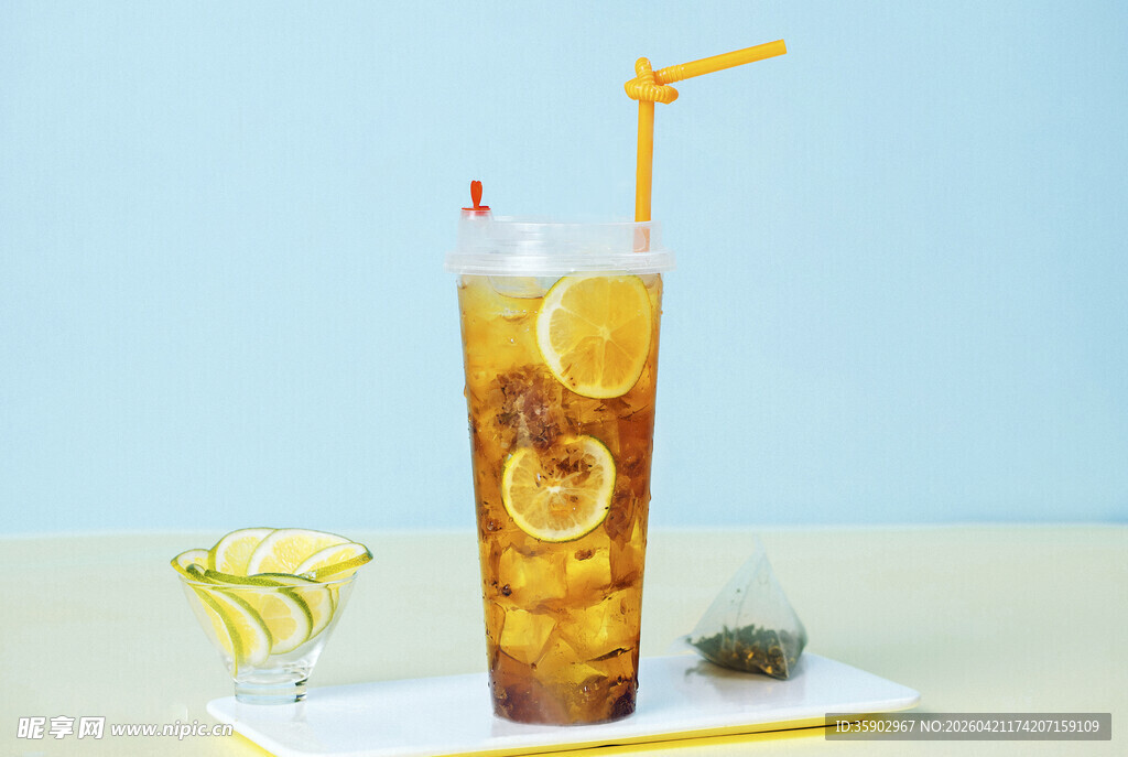 柠檬冰茶清爽夏日饮品