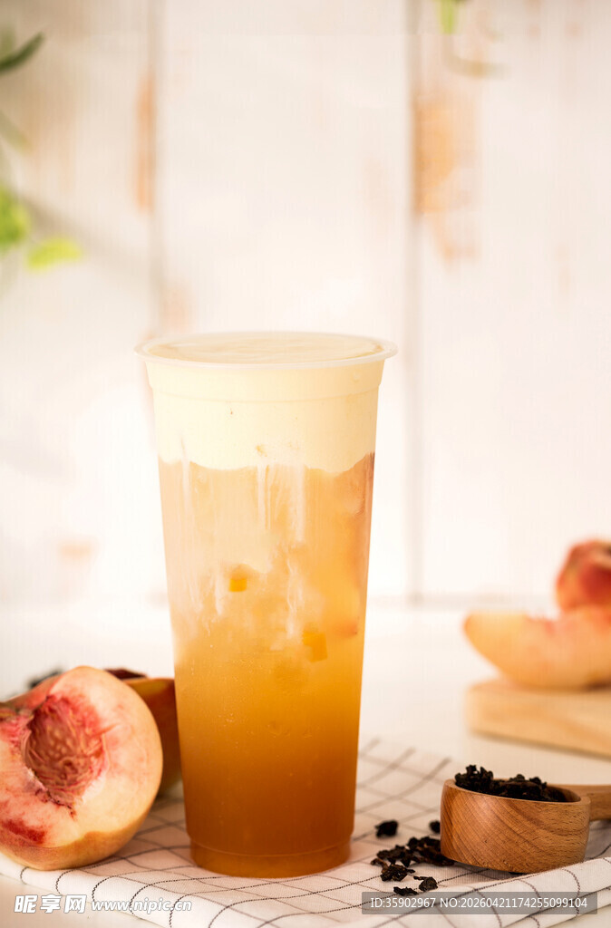 桃香冰饮搭配美味点心