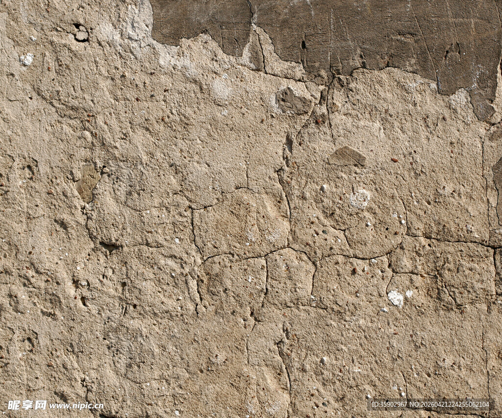 粗糙土墙纹理特写