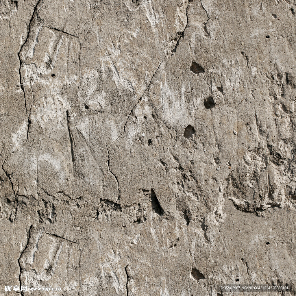 粗糙斑驳的灰色墙面纹理