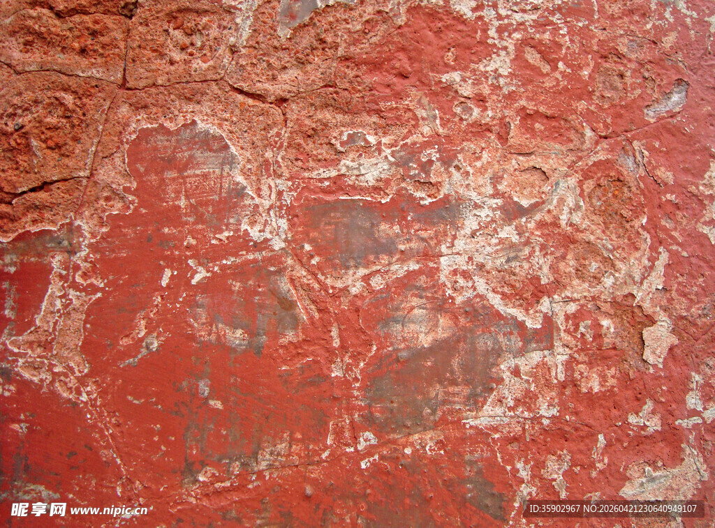 复古斑驳红色墙面纹理