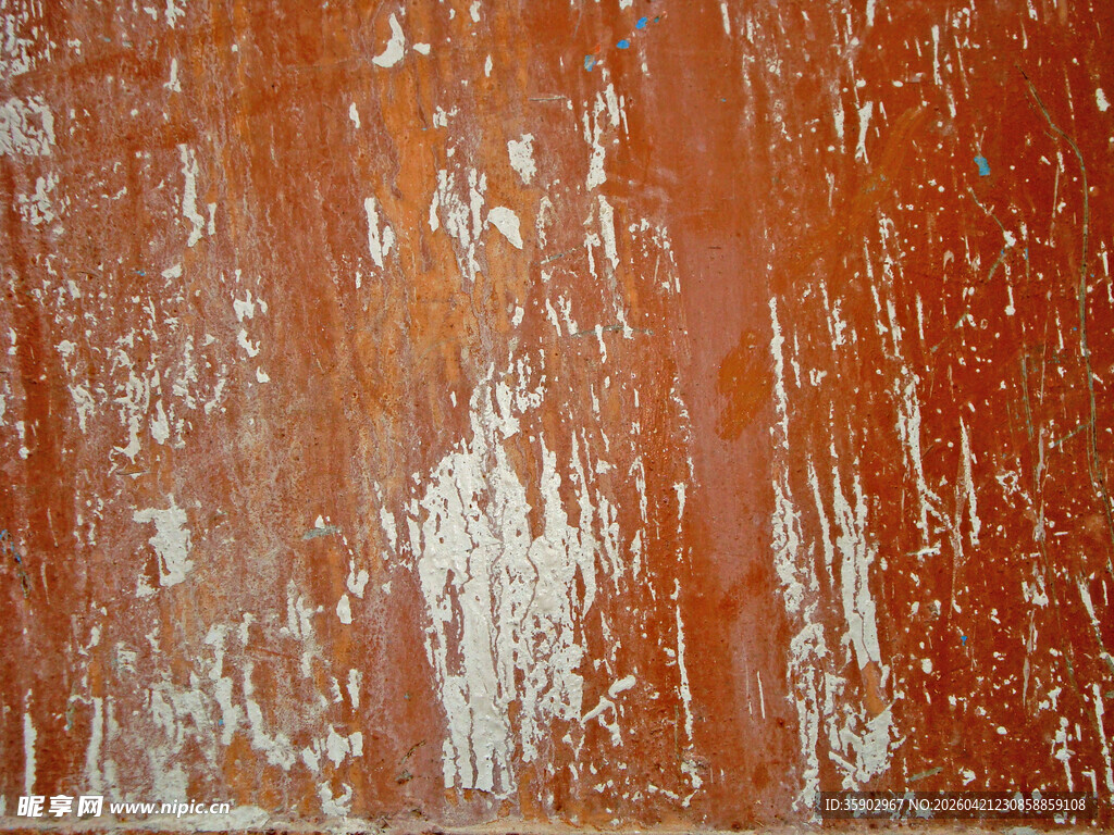 斑驳红漆墙面纹理