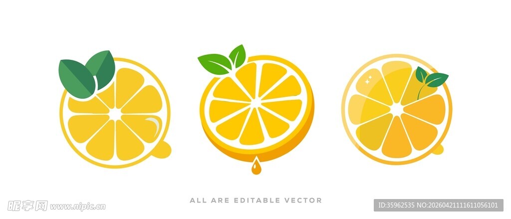 柠檬切片素材