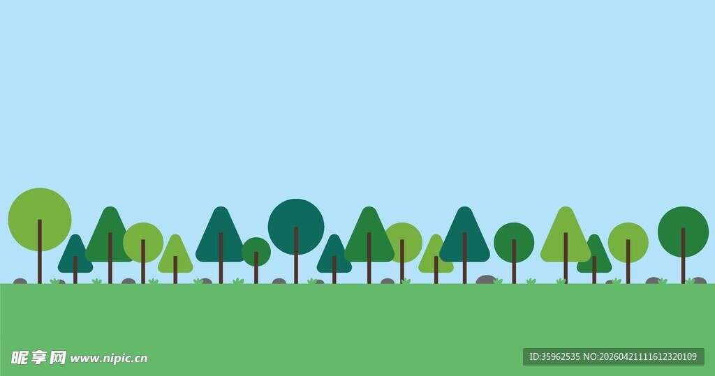 卡通树林背景