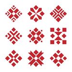 红色几何图案