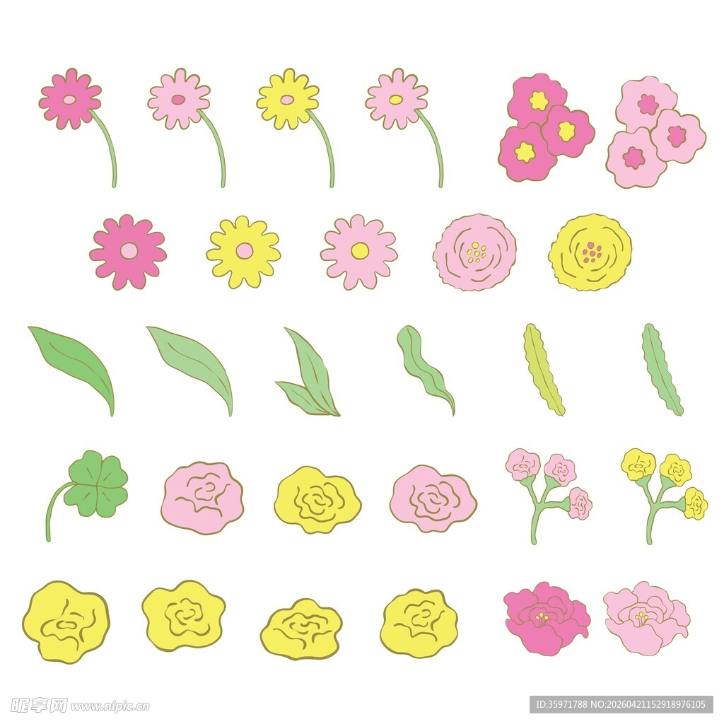 卡通花卉素材