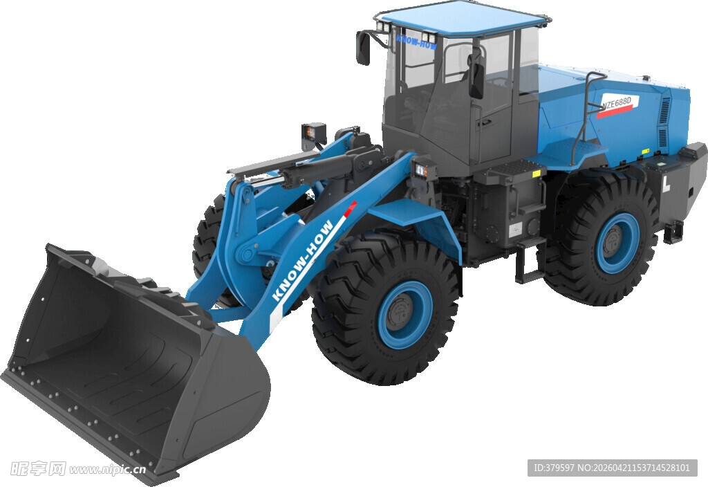 蓝色工程装载机玩具模型