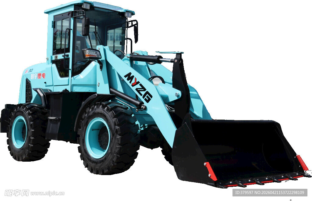 蓝色装载机特写