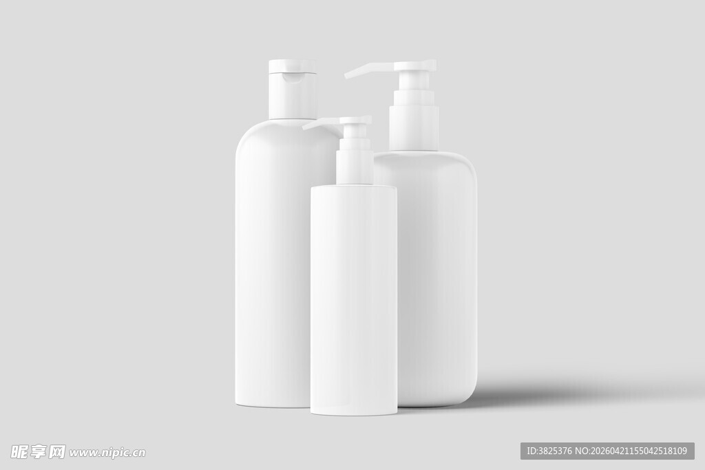 简约白色瓶装护肤品展示样机
