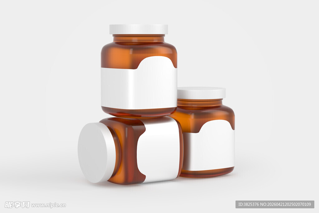 棕色药瓶设计展示样机模型