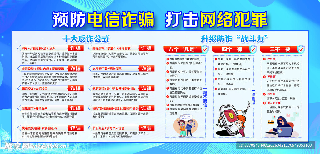 预防电信诈骗宣传展板
