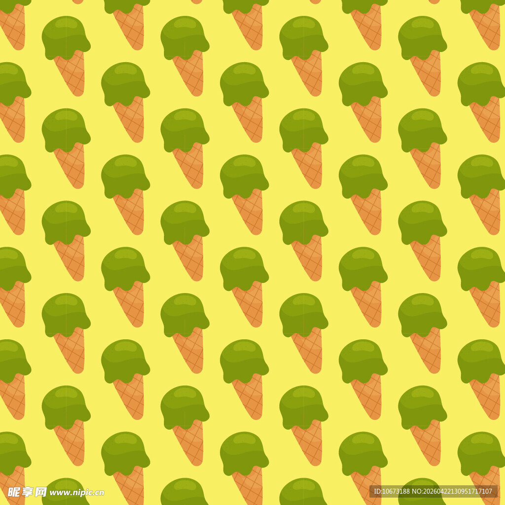 绿色冰淇淋图案背景