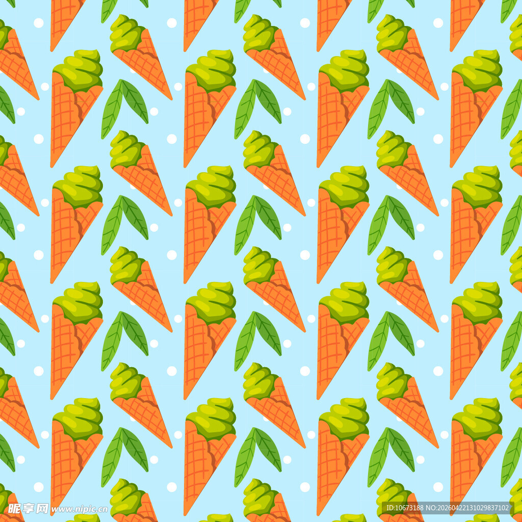 抹茶甜筒图案背景