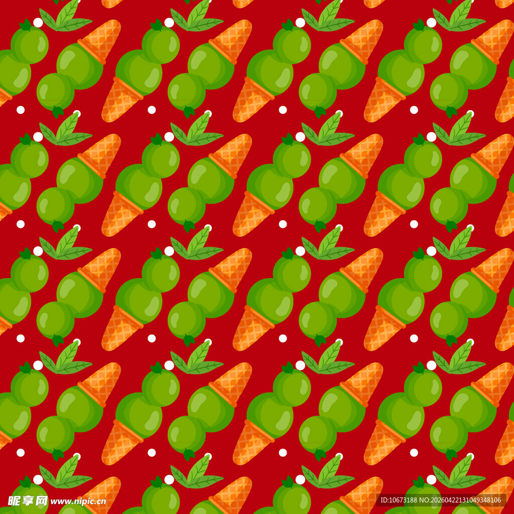 抹茶甜筒图案背景