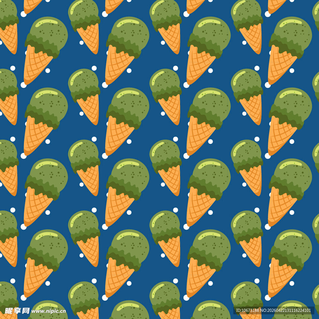 蓝色背景的冰淇淋图案