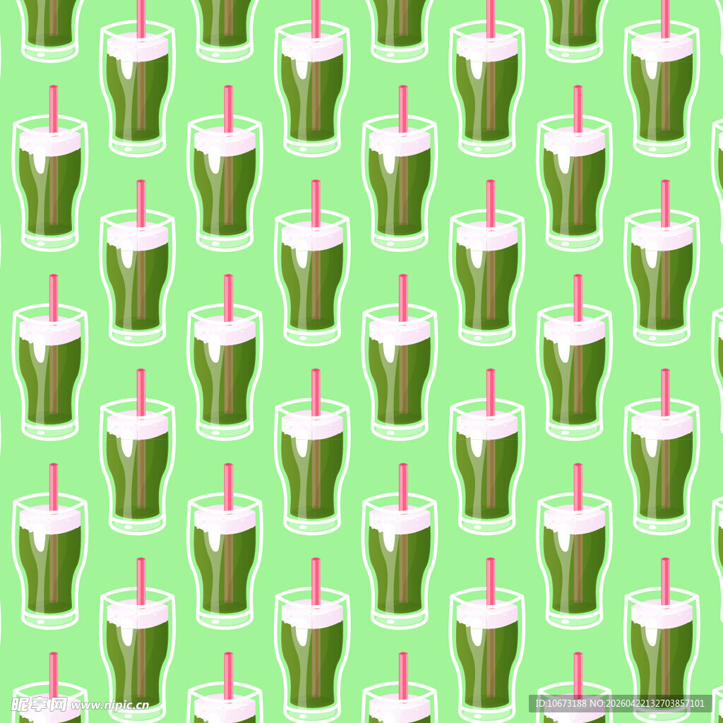 绿色抹茶饮品图案背景