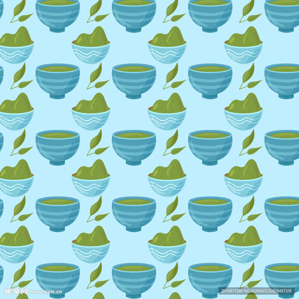 抹茶饮品图案矢量背景