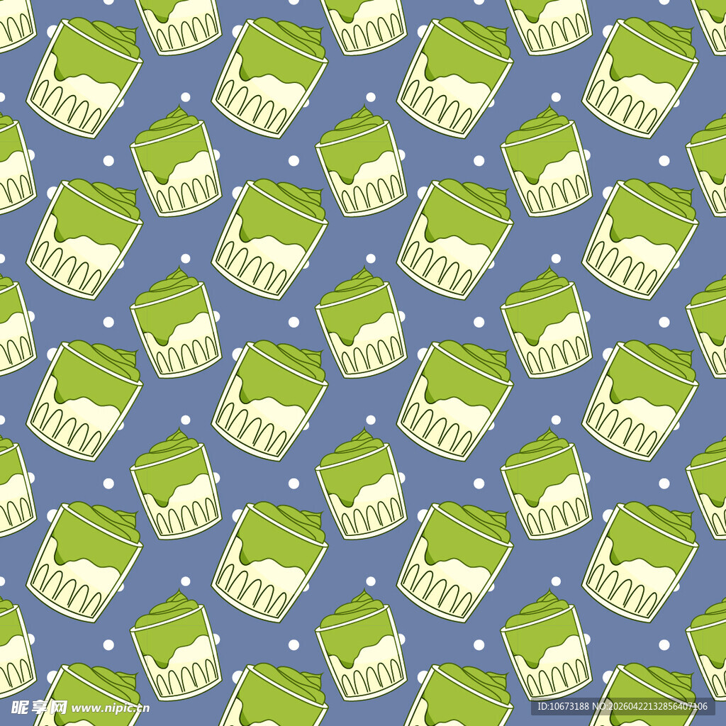 抹茶饮品图案矢量背景