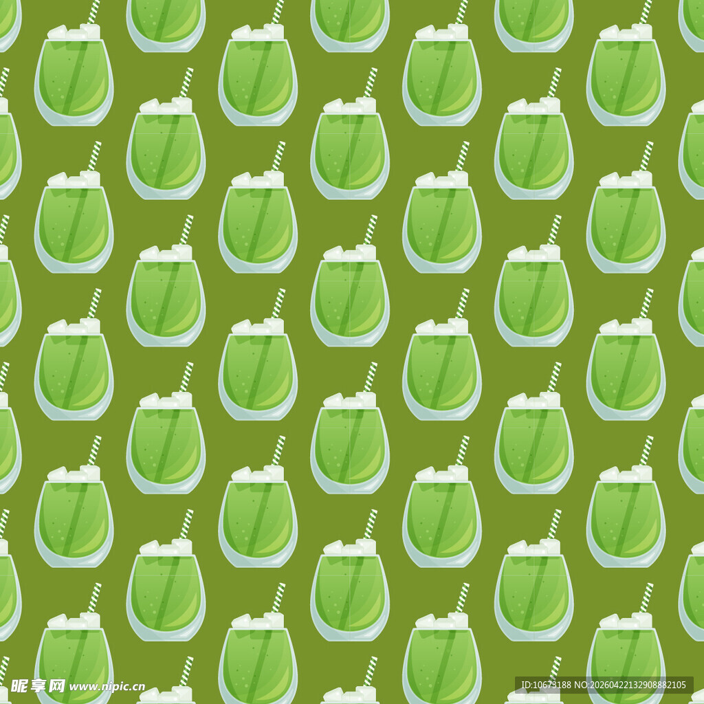 抹茶饮品图案矢量背景