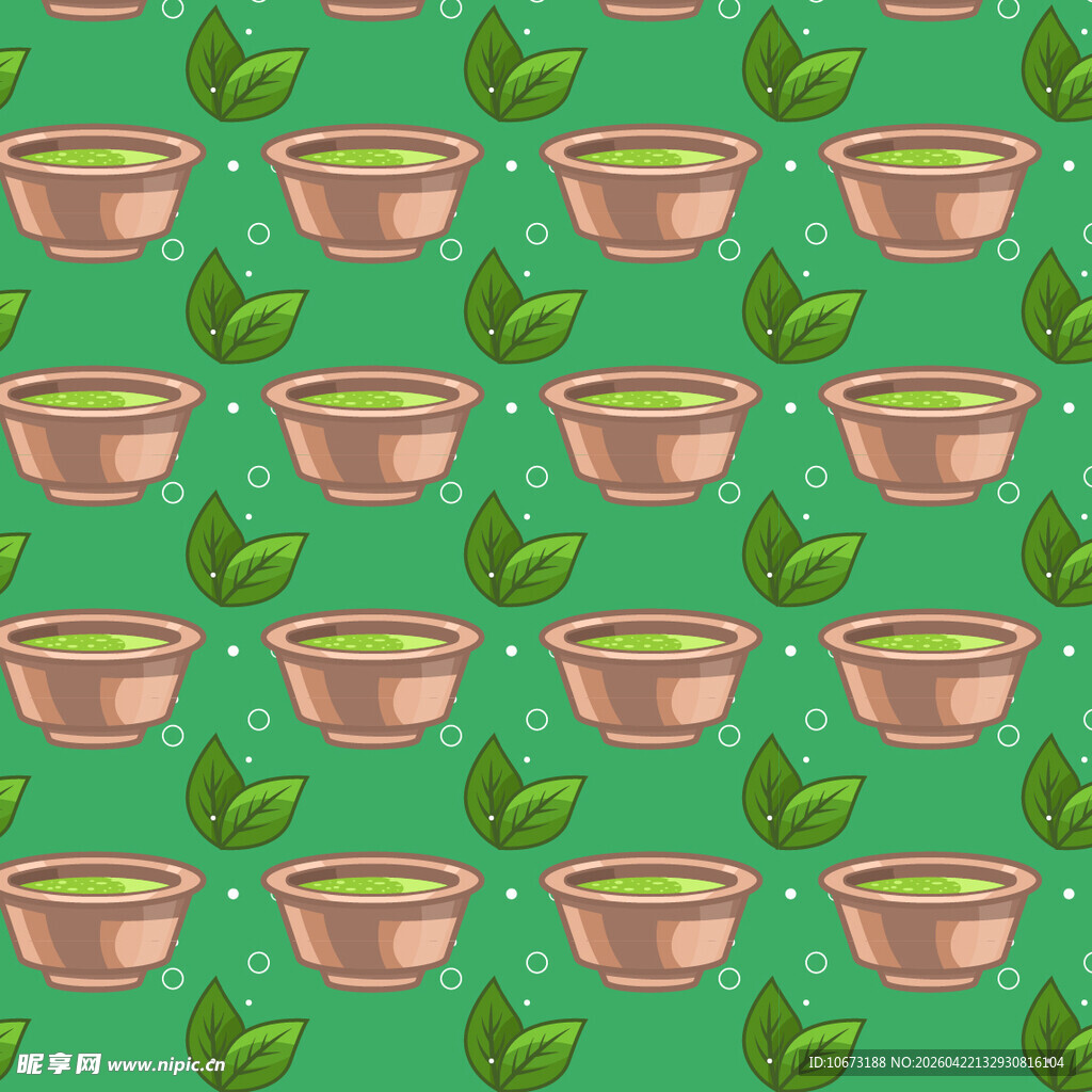 抹茶饮品图案矢量背景