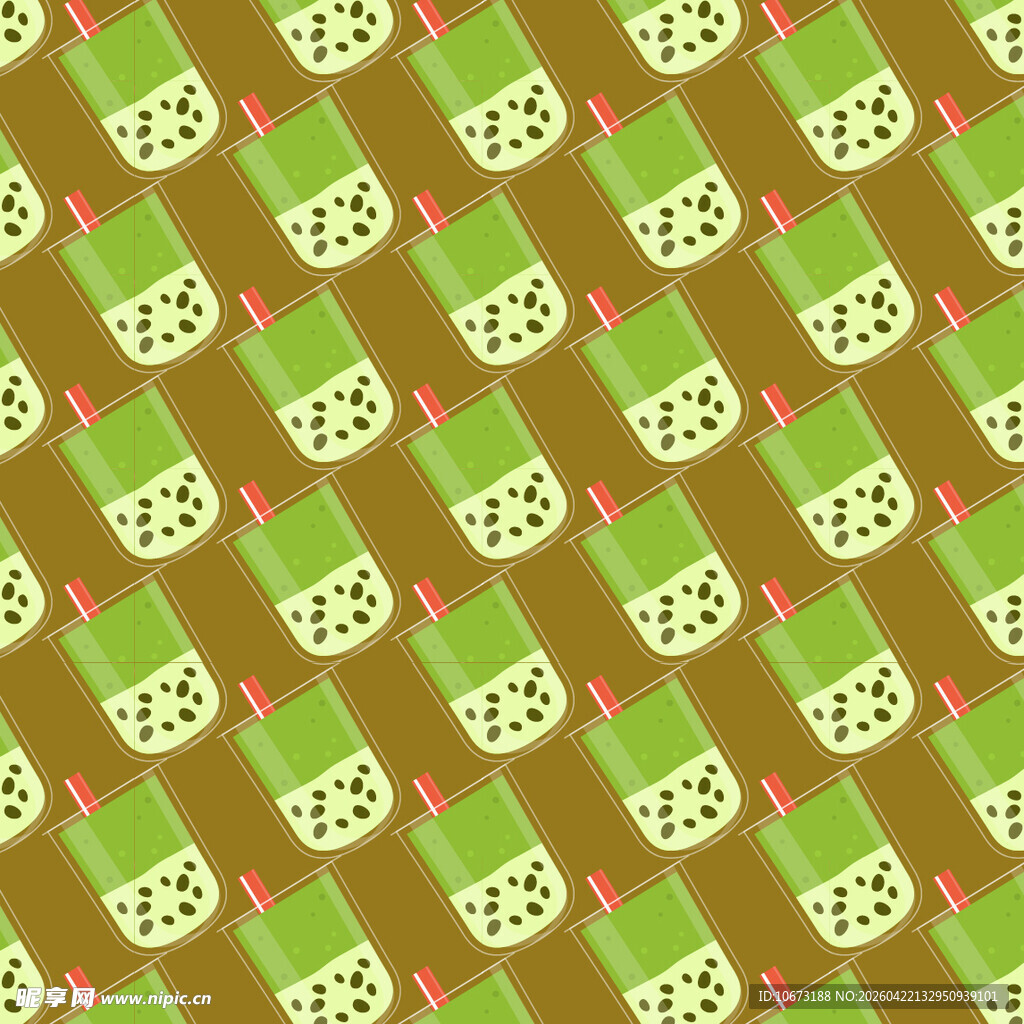 抹茶饮品图案矢量背景