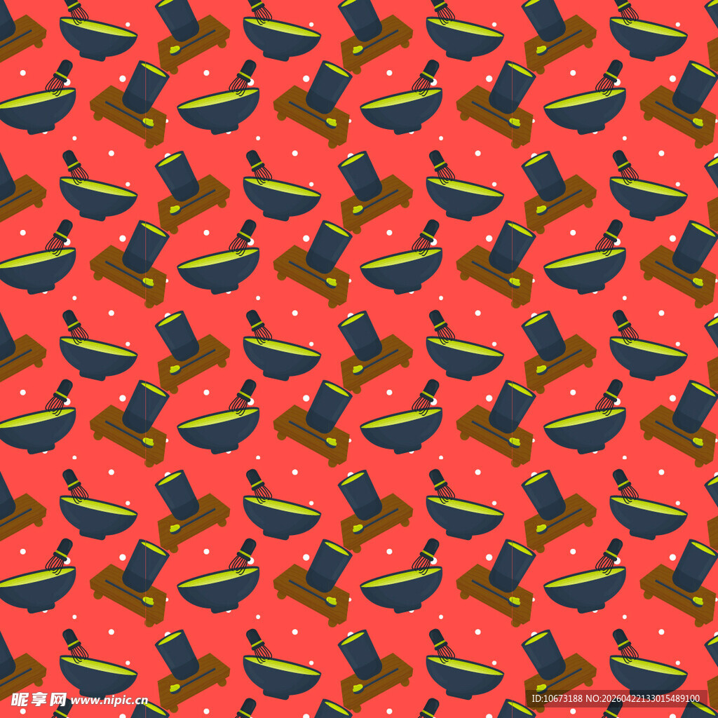 抹茶饮品图案矢量背景