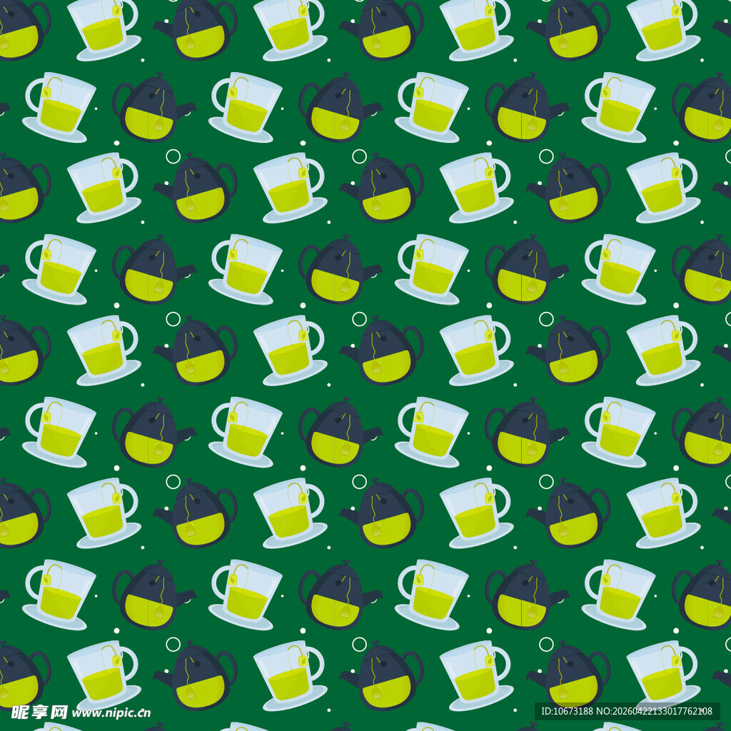 抹茶饮品图案矢量背景设计