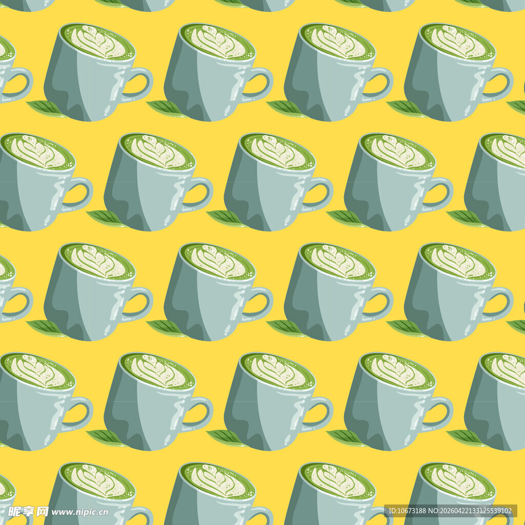 抹茶饮品图案矢量背景