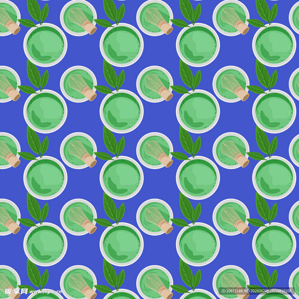 抹茶饮品图案矢量背景