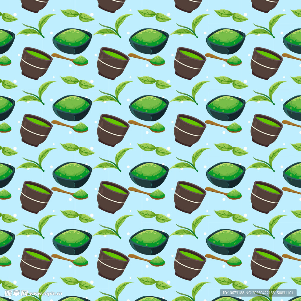 抹茶饮品图案矢量背景