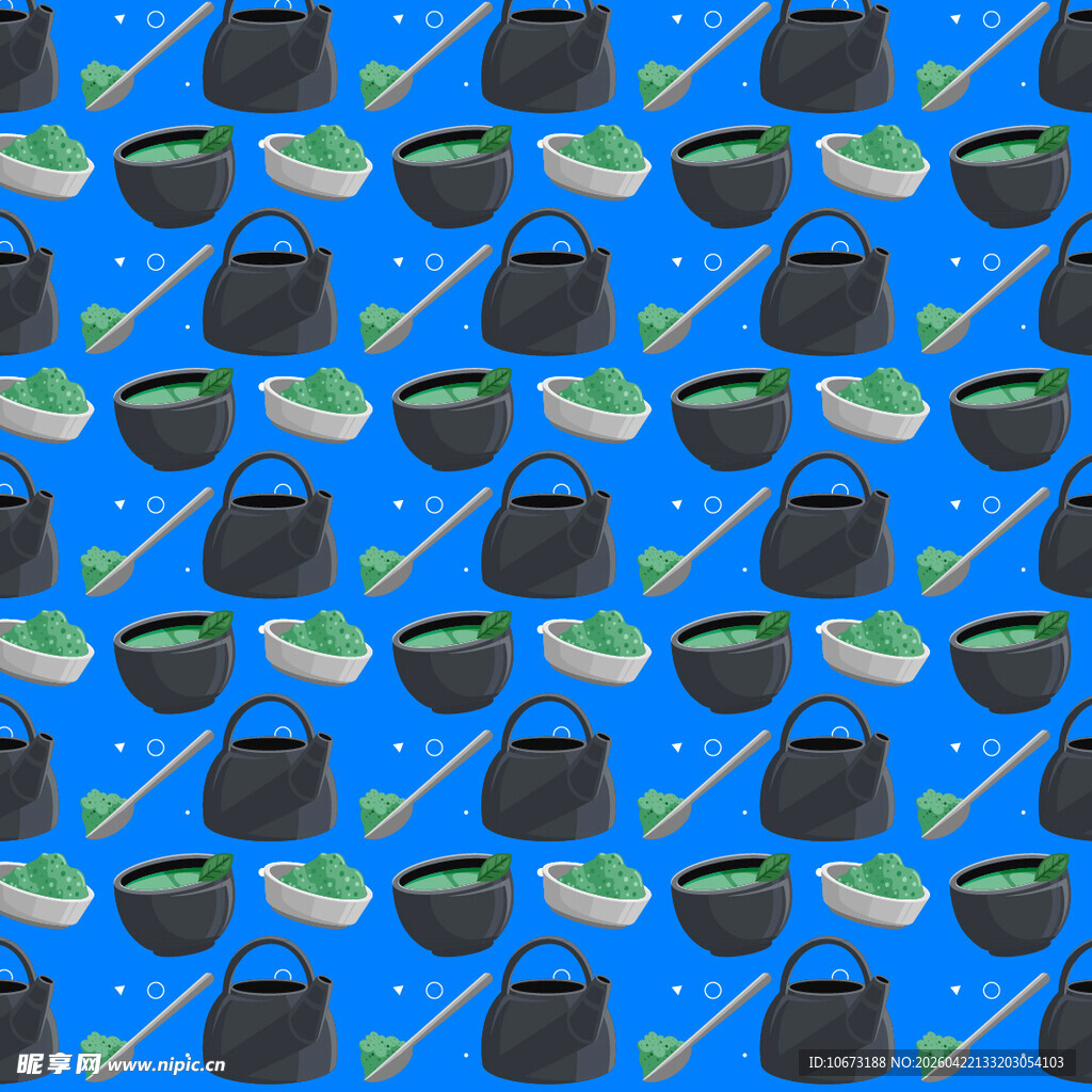 抹茶饮品图案矢量背景