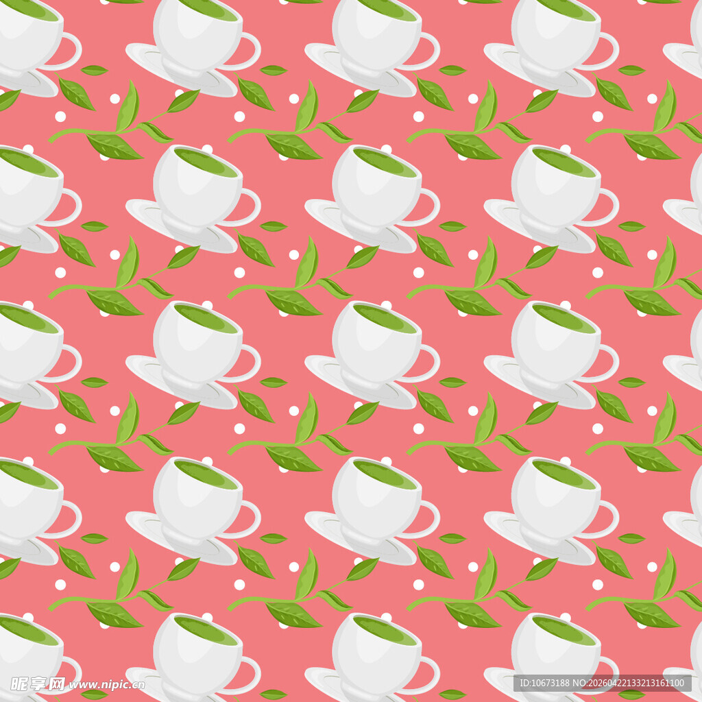 粉色背景茶杯图案纹理