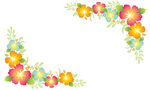 多彩花卉装饰边框图案