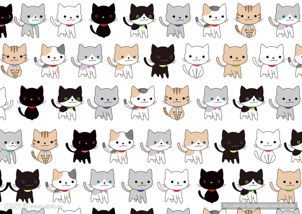 可爱猫咪图案集合