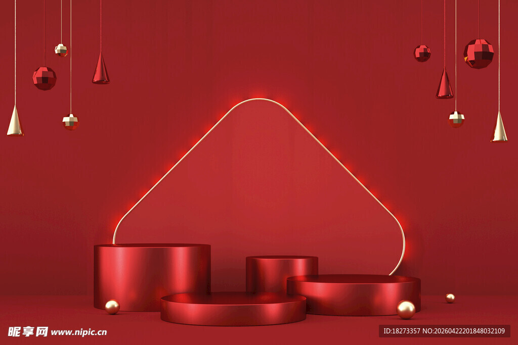 红色展台背景