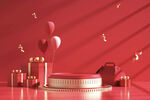 红色展台背景