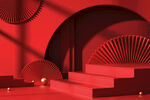 红色展台背景