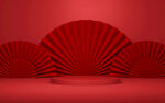 红色展台背景