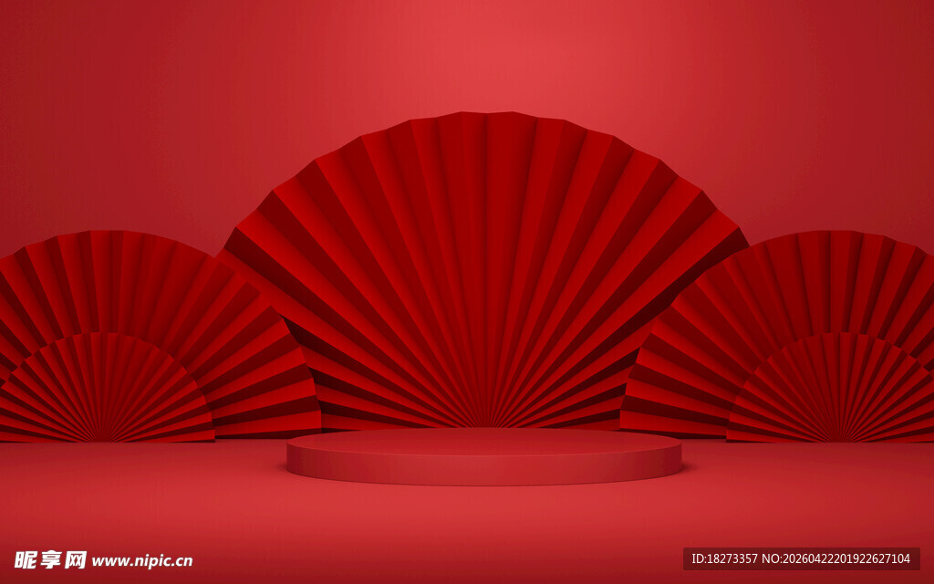红色展台背景