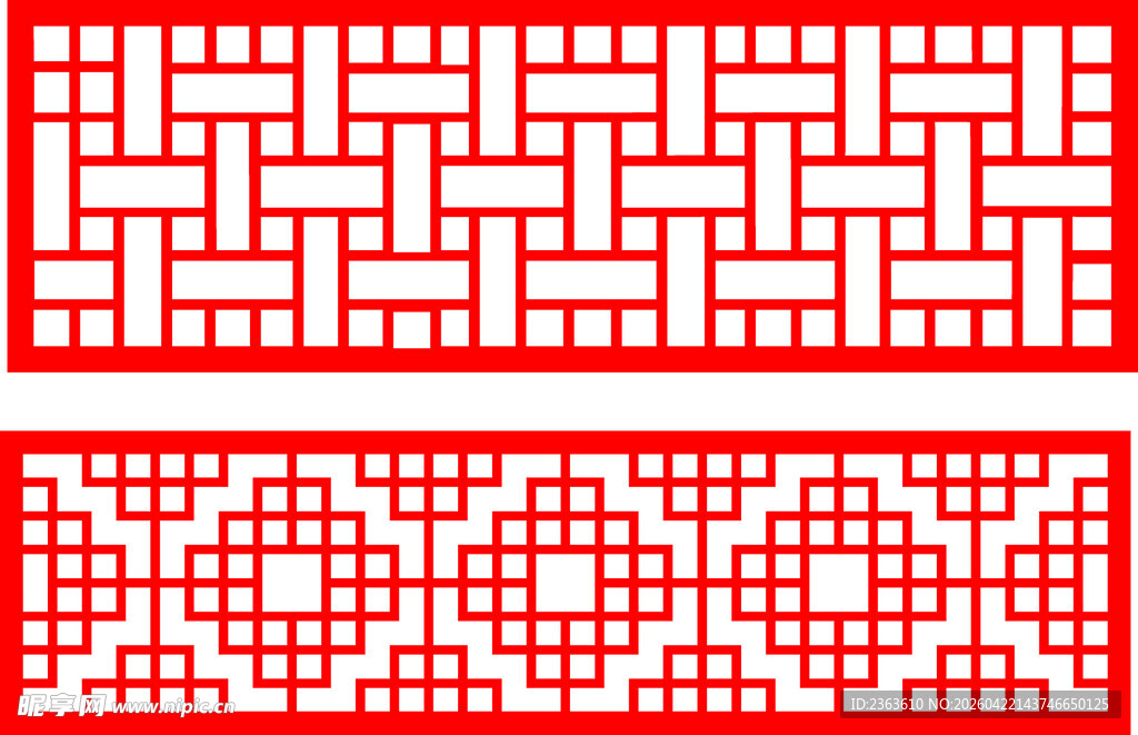 传统中式红色几何图案